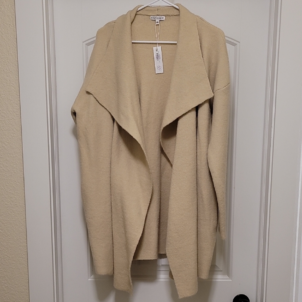 Baltic Born Women's Ellison Lapel Open Front Cardigan In Oatmeal